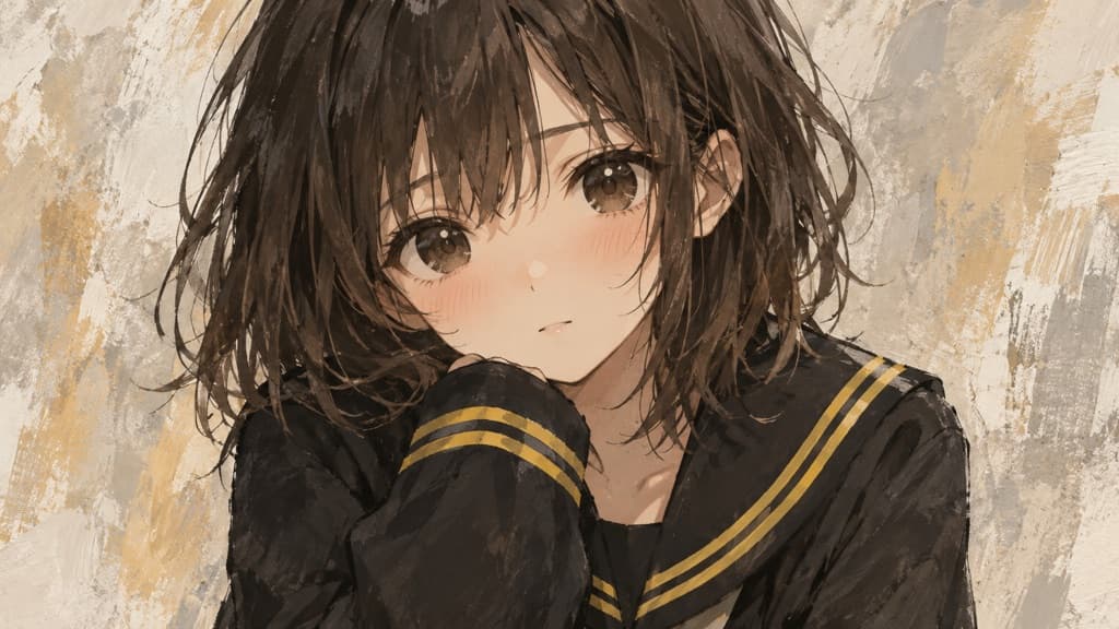 Hand-painted AI anime generator portrait example
