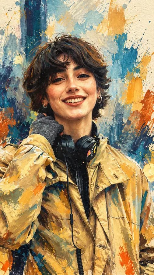 Colorful painted woman for a GPT Image 2 expressive portrait prompt reference